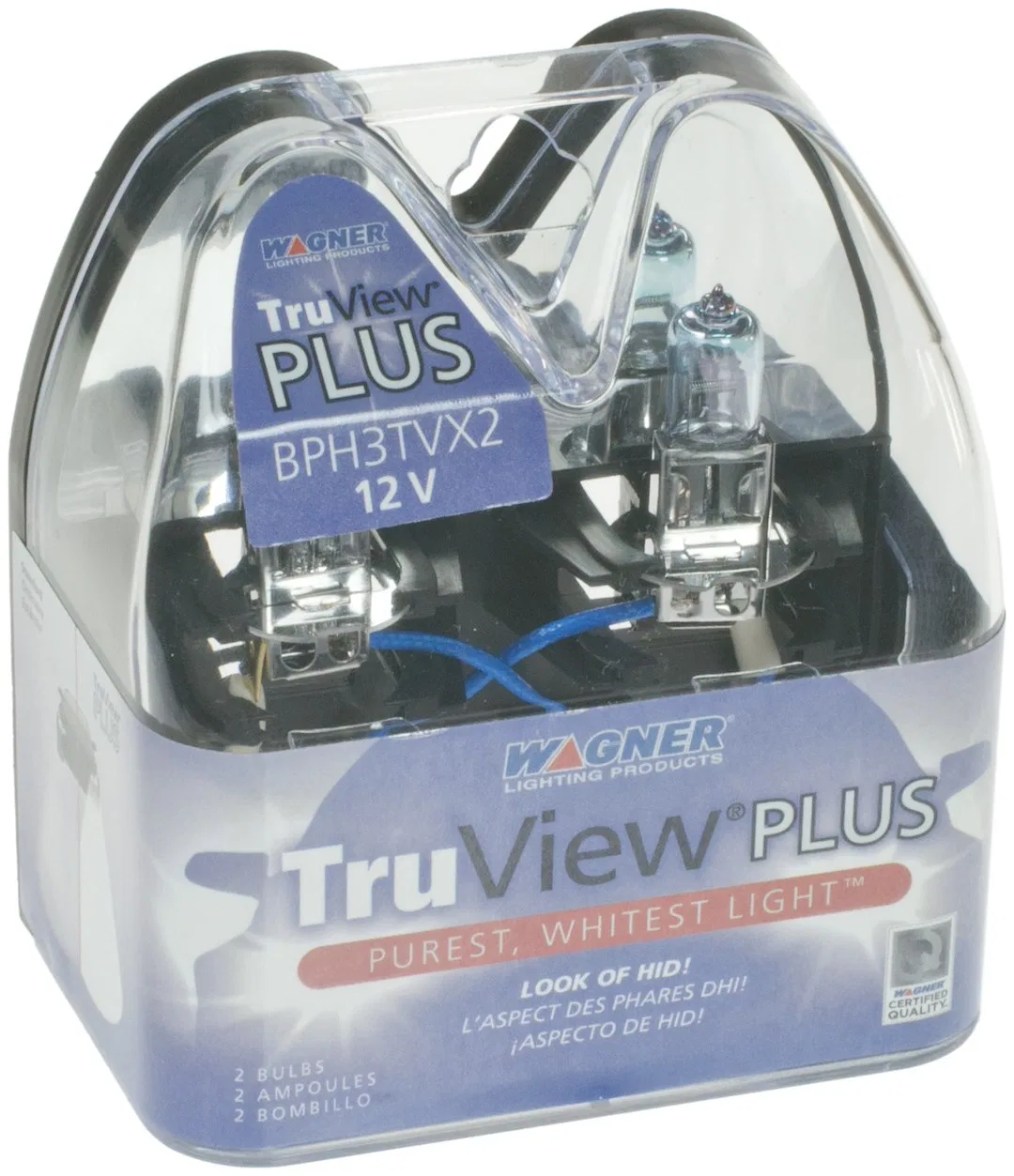 BPH3TVX2 – WAGNER Driving/ Fog Light Bulb, H3 Halogen White Set of 2